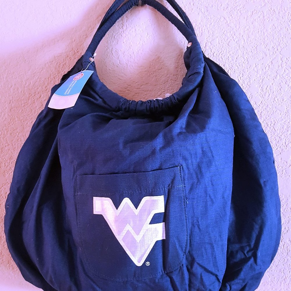 WEST VIRGINIA MOUNTAINEERS BLUE TOTE BAG TEAM LOGO